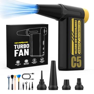 Imagem de NEVERLAND Espanador de ar comprimido – Soprador de ar sem fio de alta velocidade de 30.0000 RPM, espanador de ar elétrico ajustável de 8 velocidades, soprador de pó alimentado por bateria recarregável