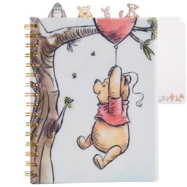 Imagem de Caderno Disney Ursinho Pooh Tab, encadernado em espiral, 96 páginas forradas, 20 x 18 cm - Branco