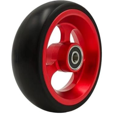 Imagem de Roda De Substituição, Roda Não Inflável Acessórios Para Cadeira De Rodas Com Pneu Pu Roda Traseira, Rodízios Dianteiros, Rodas Para Cadeiras De Rodas Manuais, Red, 100mm/4in