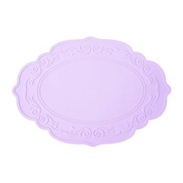 Imagem de MotiveTech Jogo Americano para Mesa de Jantar, Tapete Isolante Térmico de Silicone para Churrasco, Roxo claro, Tamanho real
