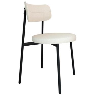 Imagem de Cadeira De Jantar Estofada Fixa Nyka M25 Linho Palha - Mpozenato