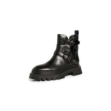 Imagem de Stuart Weitzman Botas femininas Maverick Bedford Moto, Preto, 37