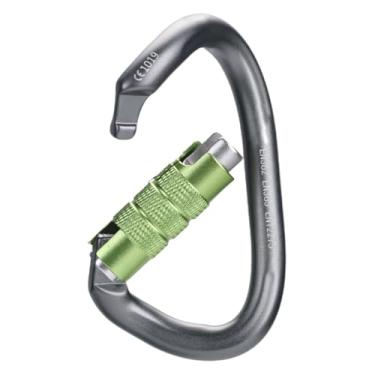 Imagem de Zxpjkyu Mosquetão de Escalada Resistente com Trava Giratória em Formato de D de 25 KN para Escalada em E Acessório de Acampamento Ao Ar Livre.