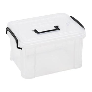 Imagem de AFXGUSD Caixa Transparente para Armazenamento de Cosméticos com Alça, Organizador de Brinquedos Que Economiza Espaço, Estojo de Armazenamento de Mesa,