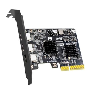 Imagem de Xiwai PCI Expree x4 e Mini Displayport 1.4 Entrada para Dual Tipo-C USB 3.1 USB-C e saída 4K 60hz Desktop Graphics Adaptador de placa de expansão ASM3142