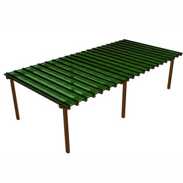Imagem de Kit Policarbonato Verde 4mm 10,00m x 6,00m - Perfis Naturais - RM Poli