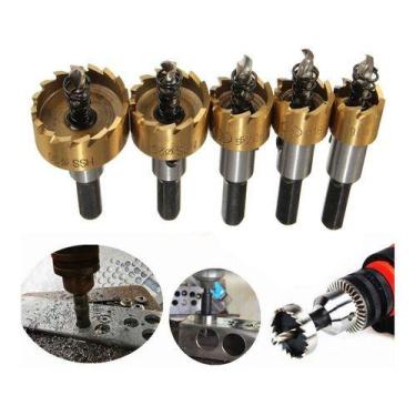 Imagem de Kit 5 Brocas Serra Copo Metal Aço Ferro 16/18,5/20/25/30mm - SHOP  ALT