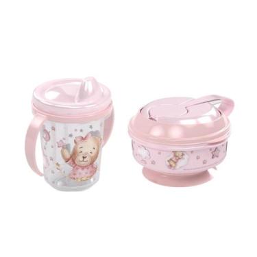 Imagem de Kit Caneca 330ml e Pote de Papinha Com Amassador Ursa Clean - Plasútil