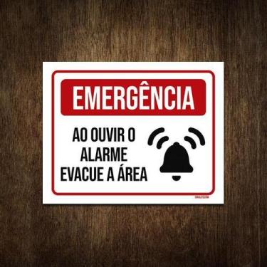 Imagem de Placa Sinalização - Emergência Ouvir Alarme Evacue 36X46 - Sinalizo