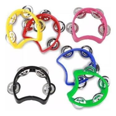 Imagem de Pandeiro Meia Lua Infantil Kidzzo Pandeirola Cores Sortidas - Izzo