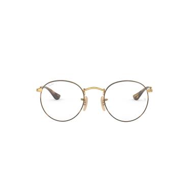Imagem de Armação para Óculos Ray-Ban Round Metal 0RX3447V 2945 Tam 50 / Marrom Havana/Ouro