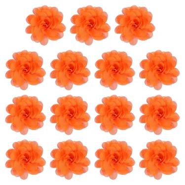 Imagem de YELARXI Flores de chiffon, apliques de tecido de costura, apliques de flores de chiffon - adequado para (mulheres/artesanato faça você mesmo/tiaras/acessório de cabelo/casamento/festa) pacote com 15 e