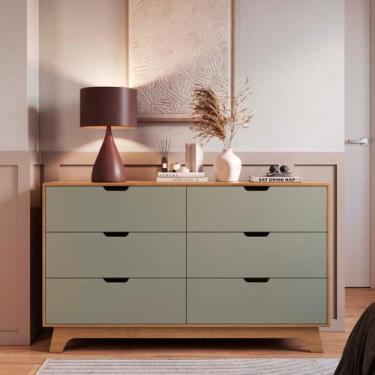 Imagem de Cômoda para Quarto 6 Gavetas 100% Mdf Alice - FD