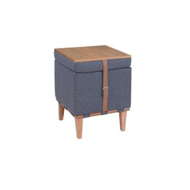 Imagem de Puff flex decorativo quadrado baú mesa centro linho cinza