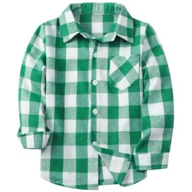 Imagem de Camisa xadrez SANGTREE casual de manga comprida masculina com botões 3