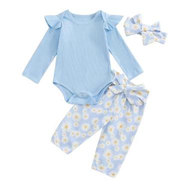 Imagem de Roupas Brvxia Baby Girl Fall Outfits, macacão com estampa de margarida