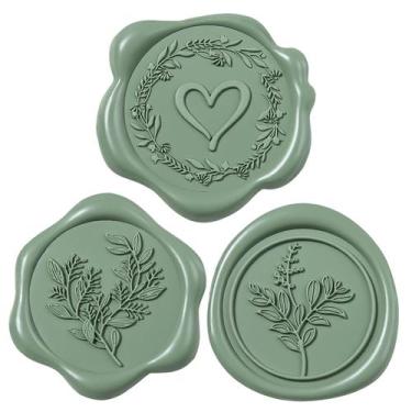 Imagem de Adesivos Wax Seal Uwilowe Dark Sage Green 60 unidades de 30 mm