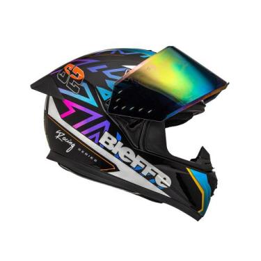 Imagem de Capacete Moto Bieffe B12 Target, Preto com Colorido, 62