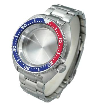 Imagem de FEIYASHI Caixa de relógio masculina clássica de aço de mergulho 316L de 45 mm, vidro de safira à prova d'água, 100 m, para peças de relógio de movimento NH35 NH36 NH34, Anel capítulo cor de aço 3, For