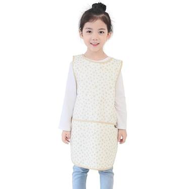 Imagem de Avental infantil Plie à prova d'água sem mangas com bolsos, Begie Star (12-G)