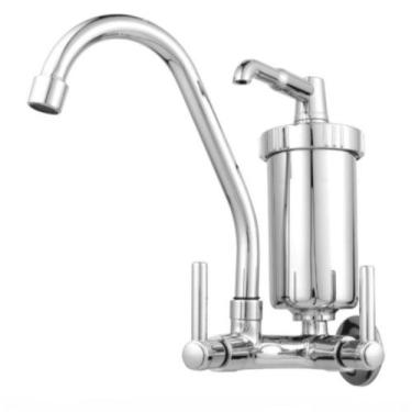 Imagem de Torneira com filtro de parede cozinha metal 1/4 volta - Alcântara Meta