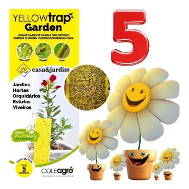 Imagem de 2X Armadilha Amarela Adesiva Contra Insetos - 05 Unidades