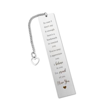 Imagem de I Love You, presentes para ele, namorado, namorada, Natal, Dia dos Namorados, presente romântico, marcador de livro de metal, fofo, aniversário, só porque presentes para esposa marido, amantes de