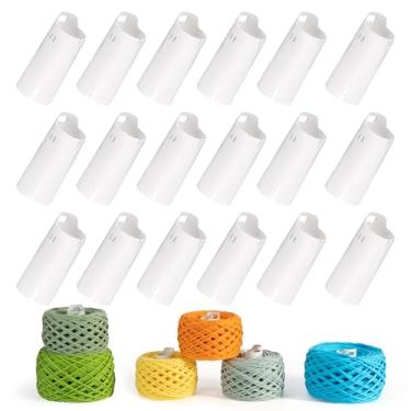 Imagem de Etcokei 18 tubos de esferas de fio para enrolador de fios elétrico Etcokei M1, tubo de bolo de fio ABS reutilizável para armazenamento limpo e acessórios de tricô/crochê sem emaranhados