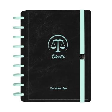 Imagem de Caderno De Disco Iscool Inteligente Personalizado 140 Folhas Profissões Preto Verde Oceano Direito Médio M+