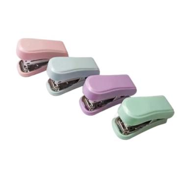 Imagem de Grampeador, Kit Mini Grampeador Até 20 Folhas E 1.000 Grampos 26/6 Escolar Escritório(Roxo Neon)