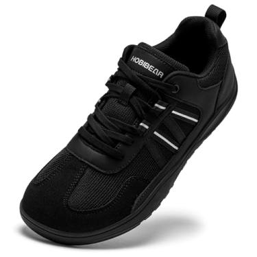 Imagem de HOBIBEAR Sapatos masculinos descalços | bico largo e zero drop| Tênis moderno minimalista, Preto, 8 Wide