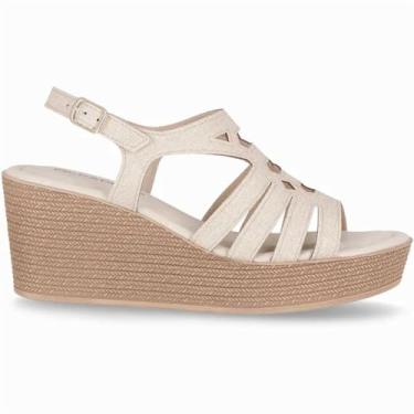 Imagem de Sandália Anabela Piccadilly Cor:Off White;Tamanho:37