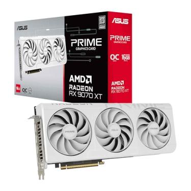Imagem de ASUS Placa de vídeo Prime Radeon RX 9070 XT White OC Edition (PCIe 5.0, HDMI/DP 2.1, design de 2.5 slots, ventoinha de tecnologia axial, rolamentos duplos de esferas duplas, ASUS GPU Guard)