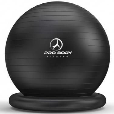 Imagem de ProBody Pilates Cadeira de bola de ioga, cadeira de exercício com base ou suporte para mesa de escritório em casa, sentado ou treino, assento de bola de equilíbrio e estabilidade, bola de ginástica