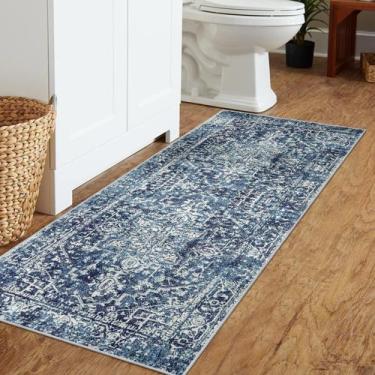 Imagem de Tapete Bathroom Runner Morebes 61x152 cm, antiderrapante, azul profund