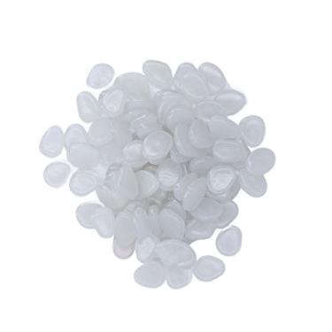 Imagem de Pedra Brilhante Fluorescente Luminosa Pedra Brilhante Colorida Feita de Resina, Reutilizável para Caminhos de Jardim (Branco)