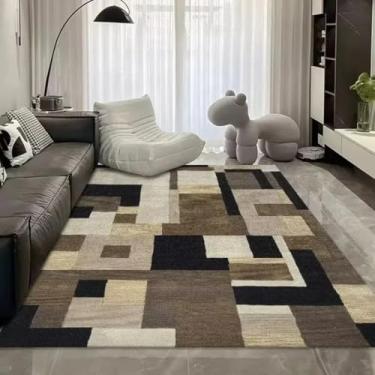 Imagem de Tapete geométrico de luxo para sala de estar, macio, fofo, grande, para quarto, decoração de quarto infantil (180 x 260 cm (70 x 101 pol.) / hxx-250724005554)