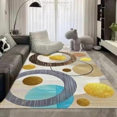 Imagem de Tapete geométrico de luxo para sala de estar, macio, fofo, grande, para quarto, decoração de quarto infantil (180 x 200 cm (70 x 78 pol.) / hxx-250724005550)