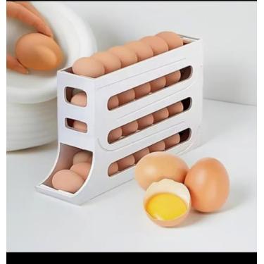 Imagem de Organizador de Ovos para Geladeira, Bancadas e Armarios, Porta Ovos Deslizante, Praticidade e Modernidade na Sua Cozinha, Armazenamento Inteligente