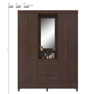 Imagem de Guarda Roupa Casal Capelinha Persia Café - Demóbile