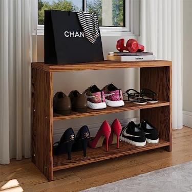 Imagem de Genérico, Sapateira Banco Organizadora de Calçados para Quarto Closet Hall de Entrada Banquinho Safira - Freijó