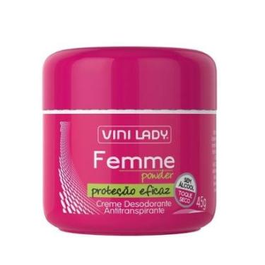Imagem de Creme Desodorante Antitranspirante Femme Powder 45g Vini Lady-Feminino
