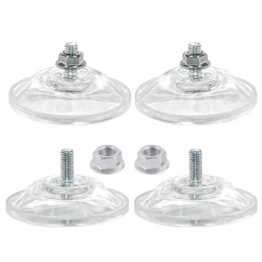 Imagem de XJKJ M6 x 14 4 peças e ventosas de PVC transparente para suporte de vidro no escritório cozinha varanda M6 parafuso de sucção espessa com adesivo extra forte e suporte de PVC para suporte no copo de