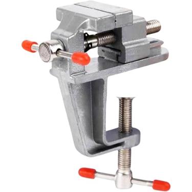 Imagem de Mini apertos, torno de bancada artesanal com base giratória, pequeno grampo de trabalho para ferramenta de reparo, faixa de fixação ajustável (0-3 cm)