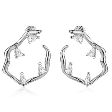 Imagem de LOMISS BRINCO FOLHEADO A OURO 18K COM ZIRCÔNIA CRAVEJADA (PRATA)