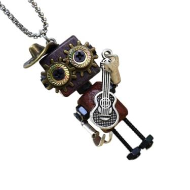 Imagem de Colar de robô Steampunk, joias modernas de | Pingente de punk | para aniversário, dos namorados, mulheres, amantes da , estudantes, colecionadores, cosplay, eventos, música