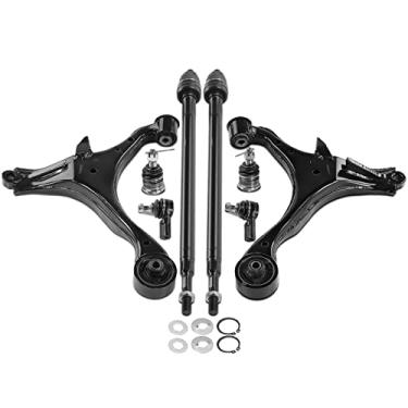 Imagem de A-Premium Conjunto de 8, braço de controle inferior superior dianteiro, junta esférica inferior, extremidade de haste de direção externa interna, compatível com Honda Civic 2001 2002 2003 2004 2005