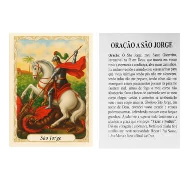 Imagem de Folheto de Orações Santos da Fé 6 cm São Jorge 100 Unidade