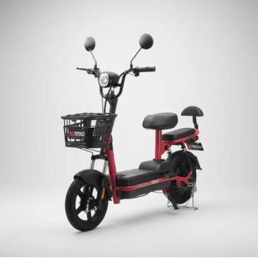Imagem de Bicicleta Eletrica Scooter Aro 14 Dropp Joy City 350W, Preto, Vermelho