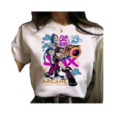 Imagem de Camiseta Unissex Jinx Arcane Monkey Anime Cosplay Estilo Grunge Estéti